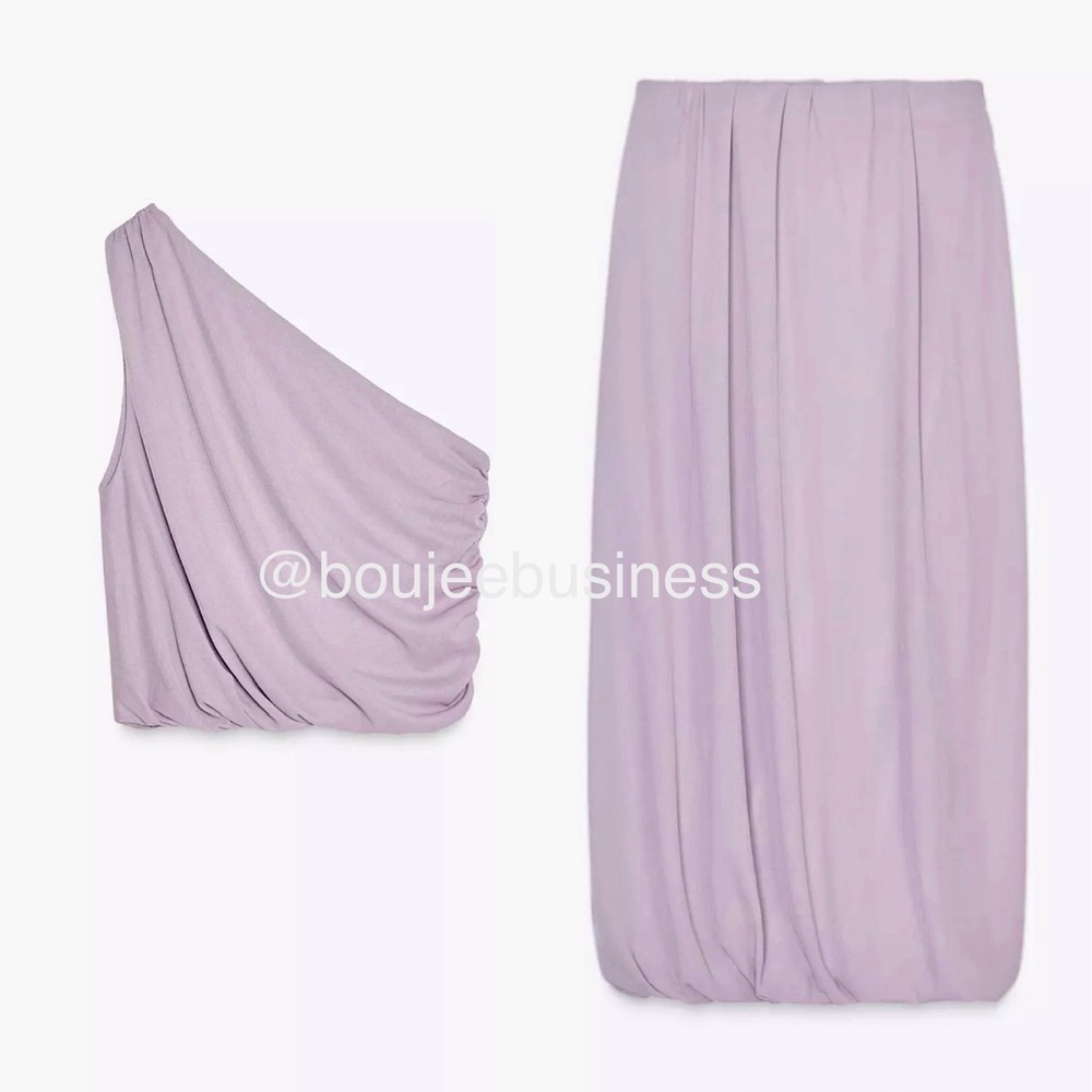 Zara Lavender One-Shoulder Tulle Skirt Set